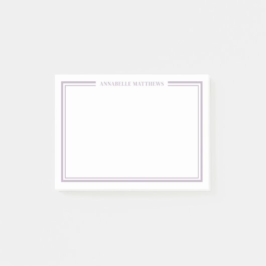 Paars Minimalistisch Monogram Post-it® Notes (Voorkant)