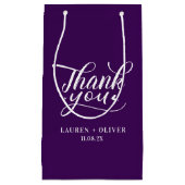 Paars | Minimalistische bruiloft dank u Klein Cadeauzakje (Voorkant)