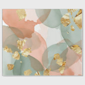 Paars & Mint Goudblad Pasen Cadeaupapier (Vlak)