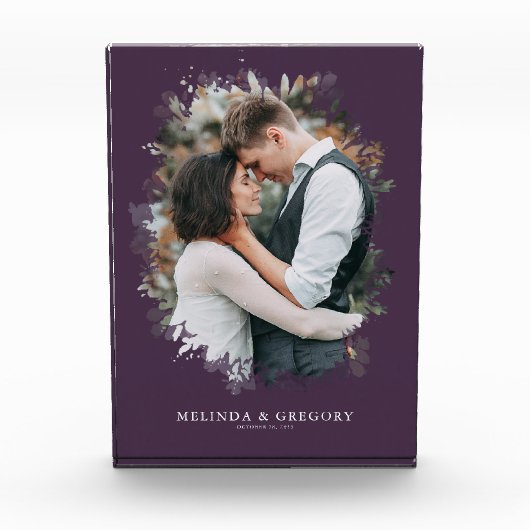 Paars modern aangepast fotocadeau-startdecor fotoblokken (Voorkant)