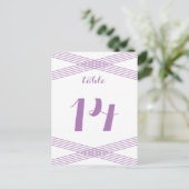 Paars Modern Deco Table Briefkaart (Staand voorkant)