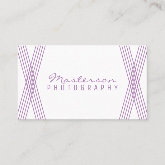 Paars modern deco-Visitekaartje Visitekaartje (Voorkant)