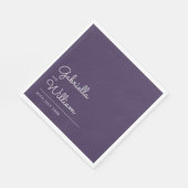 Paars Modern Elegant Schrift Minimalistisch Servet (Hoek)