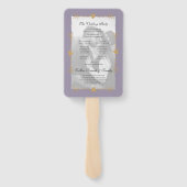 Paars Modern Foto Gouden Harten Huwelijksprogramma Handwaaier (Achterkant)