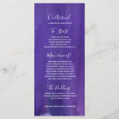 Paars modern gediplomeerd rackpakket voor het huwe menu (Achterkant)