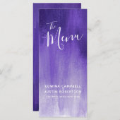 Paars modern gediplomeerd rackpakket voor het huwe menu (Voorkant / Achterkant)