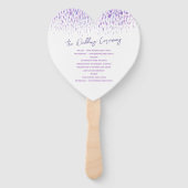 Paars modern gekleurd waterverf programma voor wed handwaaier (Achterkant)