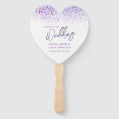 Paars modern gekleurd waterverf programma voor wed handwaaier (Voorkant)