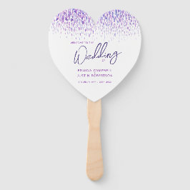 Paars modern gekleurd waterverf programma voor wed handwaaier