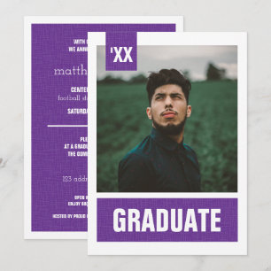 Paars modern gestructureerd Afstuderen voor foto's Kaart