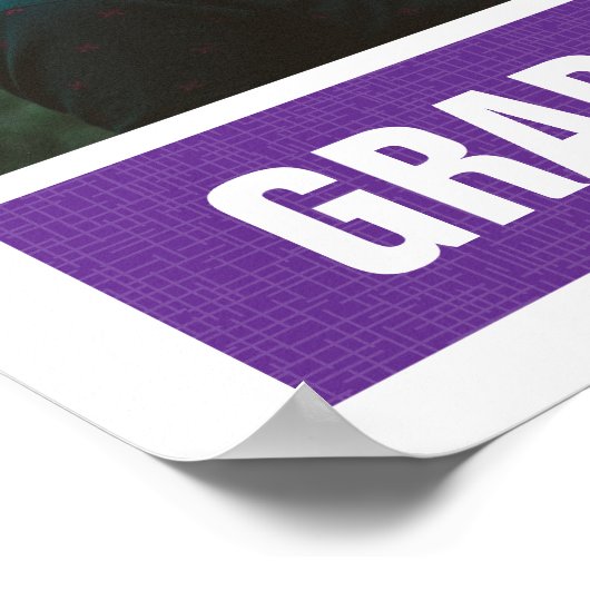 Paars modern gestructureerd Afstuderen voor foto's Poster (Hoek)