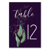 Paars modern Grieks huwelijksnummer Kaart (Voorkant)