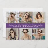 Paars modern Klassiek 12 Foto Afstuderen Aankondiging (Achterkant)