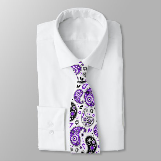 Paars modern land Western Bandana Paisley Stropdas (Gebonden)