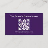 Paars Modern Professioneel Aangepaste Foto & QR-co Visitekaartje (Achterkant)
