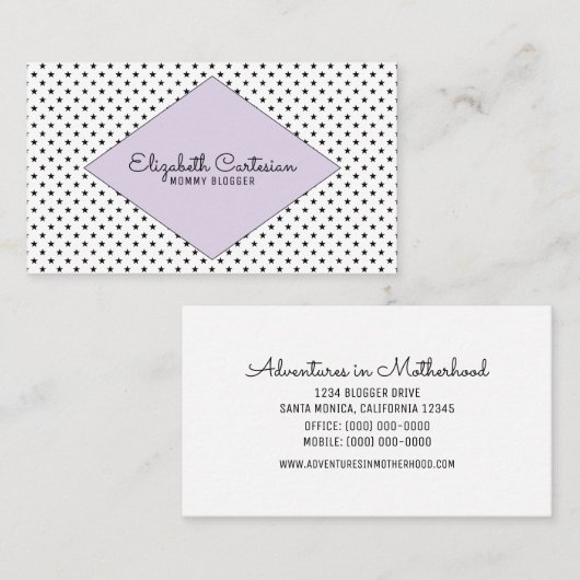 Paars modern Visitekaartje Contactkaartje (Voorkant / Achterkant)