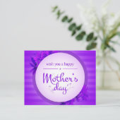 Paars Moederdag Briefkaart (Staand voorkant)