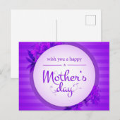 Paars Moederdag Briefkaart (Voorkant / Achterkant)