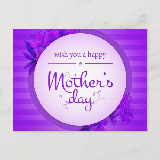 Paars Moederdag Briefkaart (Voorkant)
