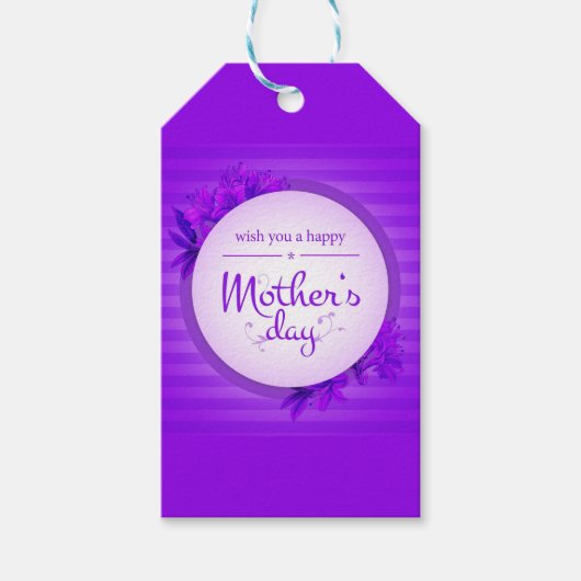 Paars Moederdag Cadeaulabel (Voorkant)