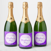 Paars Moederdag Sparkling Wijnetiket (Flessen)