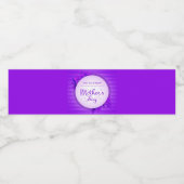 Paars Moederdag Waterfles Etiket (Enkel label)