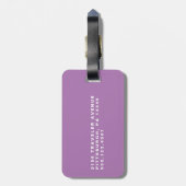 Paars monogram bagagelabel (Achterkant verticaal)