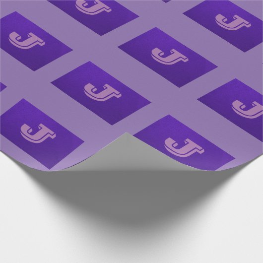Paars monogram cadeaupapier (Hoek)