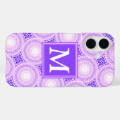 Paars monogram cirkelpatroon Case-Mate iPhone case (Achterkant (horizontaal))