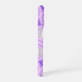 Paars monogram cirkelpatroon iPhone 16 hoesje (Rechterkant)