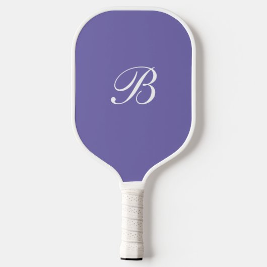 Paars Monogram Elegant Script Pickleball Paddle (Achterkant)