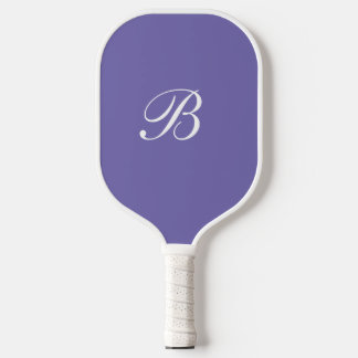 Paars Monogram Elegant Script Pickleball Paddle