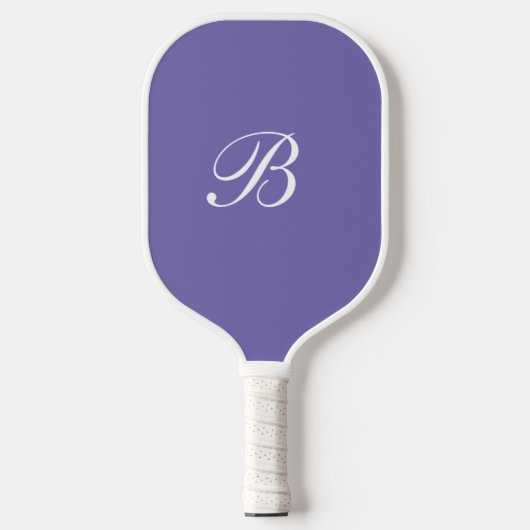 Paars Monogram Elegant Script Pickleball Paddle (Voorkant)