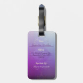 Paars monogram Fabergè-achtig Bagagelabel (Achterkant verticaal)