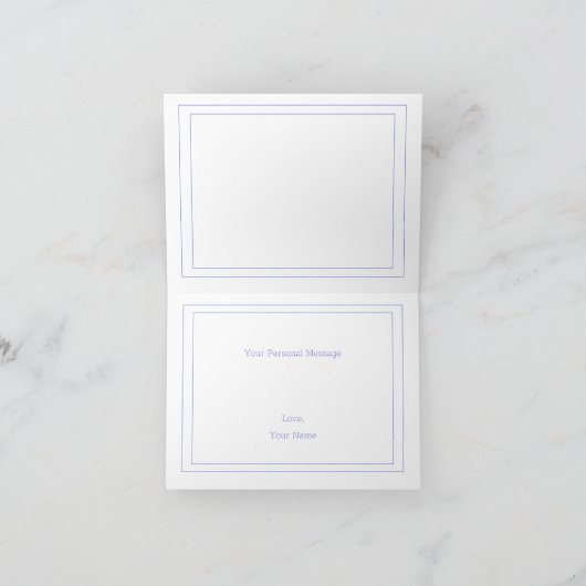 Paars Monogram Florence Waterverf Bedankkaart (Binnen)