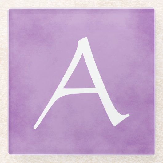 Paars monogram Glazen Onderzetter (Voorkant)