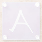 Paars monogram Glazen Onderzetter (Achterkant)