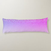 Paars monogram Glitter Sparkle Girly Script Lichaamskussen (Achterkant)