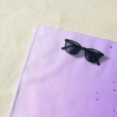 Paars monogram Glitter Sparkle Girly Script Strandlaken (In situ)