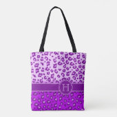 Paars monogram handschrift tote bag (Achterkant)