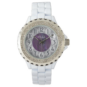 Paars monogram horloge