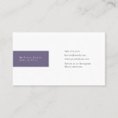 Paars monogram Initiaal Elegant minimalist Visitekaartje (Achterkant)