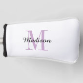 Paars monogram Initiaal en naam op maat Golfheadcover (Voorkant)