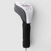Paars monogram Initiaal en naam op maat Golfheadcover (Schuin)