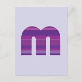 Paars monogram - letter M Briefkaart (Voorkant)