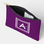 Paars monogram op persoonlijke titel etui (Open)