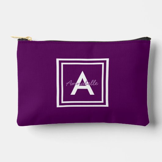 Paars monogram op persoonlijke titel etui (Voorkant)