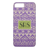 Paars monogram patroonmonogram Case-Mate iPhone case (Achterkant)
