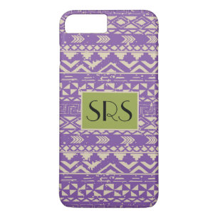 Paars monogram patroonmonogram Case-Mate iPhone case