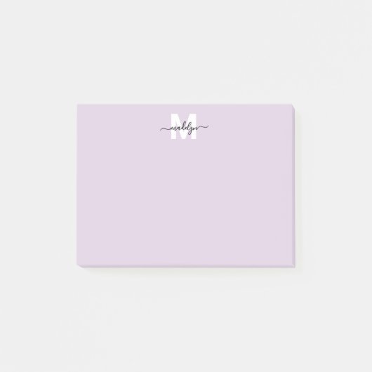 Paars Monogram Post-it® Notes (Voorkant)
